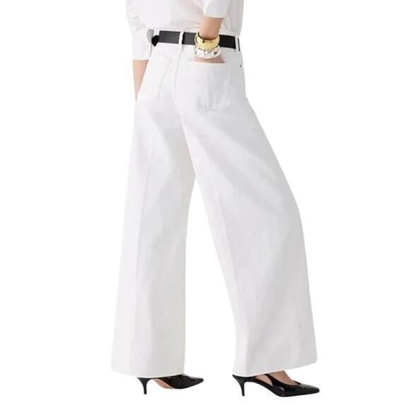 J.Crew NWT High Rise White Wide Leg Rigid Denim Jeans Size 31 - Picture 2 of 8